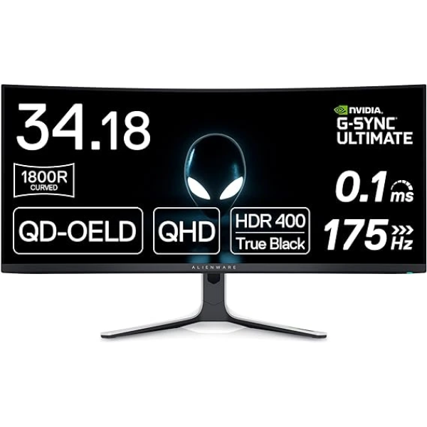 Alienware AW3423DW Curved Gaming Monitor 34.18 inch Quantom Dot-OLED 1800R Display 電競螢幕 1