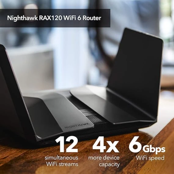 NETGEAR Nighthawk WiFi 6 Router (RAX120) 12-Stream Dual-Band Gigabit Router 2