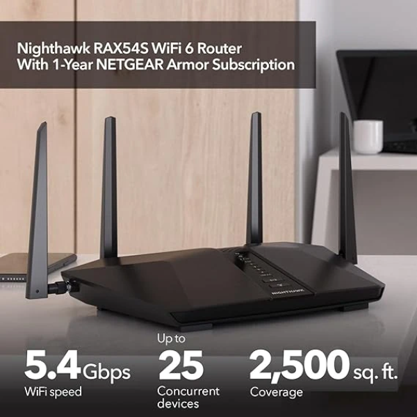 NETGEAR Nighthawk 6-Stream Dual-Band WiFi 6 Router (RAX54S) 2