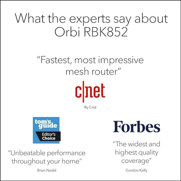NETGEAR Orbi Whole Home Tri-band Mesh WiFi 6 System (RBK852) 2
