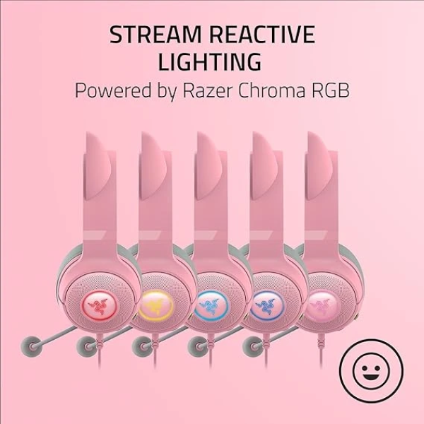 Razer Kraken Kitty V2 USB Wired RGB Headset 北海巨妖 粉紅貓耳耳機 3
