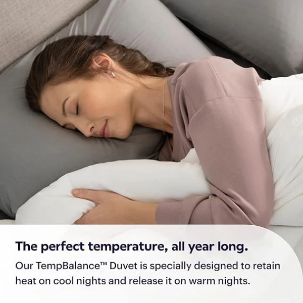 Purple TempBalance Duvet Twin/Twin XL White Temperature Regulating All Season Oversized Down Alternative 床包+枕套 2