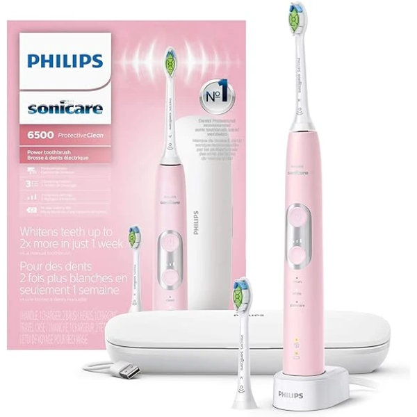 Philips Sonicare ProtectiveClean 6500 Rechargeable Electric Power Toothbrush with Charging Travel Case and Extra Brush Head 1
