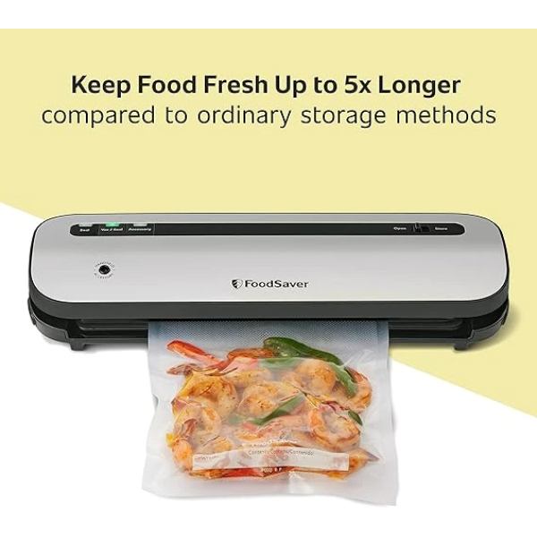 FoodSaver Space-Saving Vacuum Sealer with Bags and Roll 2