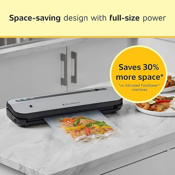 FoodSaver Space-Saving Vacuum Sealer with Bags and Roll 3
