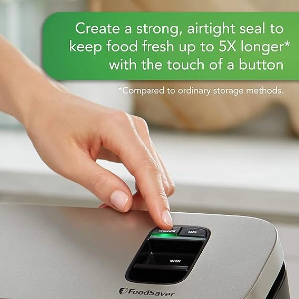 FoodSaver Space Saving Vacuum Sealer Machine with Sealer Bags and Roll for Airtight Food Storage and Sous Vide 3