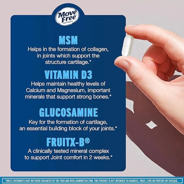 Move Free Advanced Glucosamine Chondroitin MSM + Vitamin D3 Joint Support Supplement 關節保健食品 3