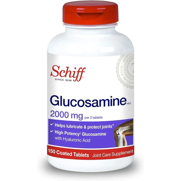 Schiff Glucosamine 2000mg (per serving) + Hyaluronic Acid Tablets (150 count in a bottle) 關節保健食品 1
