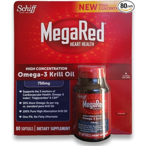 Schiff MegaRed Krill Oil High Concentration 750mg 80 Softgels 磷蝦油保健食品