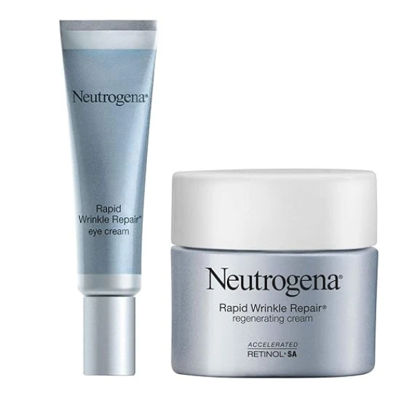 Neutrogena Rapid Wrinkle Repair Under Eye Cream with Retinol & Hyaluronic Acid 露得清 眼霜與保濕面霜組 1