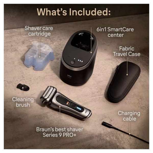 Braun Series 9 PRO+ Electric Shaver with 6 in 1 SmartCare Center Silver 電動刮鬍刀 2