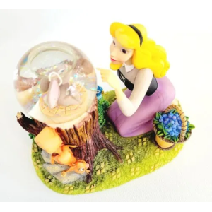 2004 NIB Disney Auctions Sleeping Beauty Aurora Woodland Animals Snow Globe