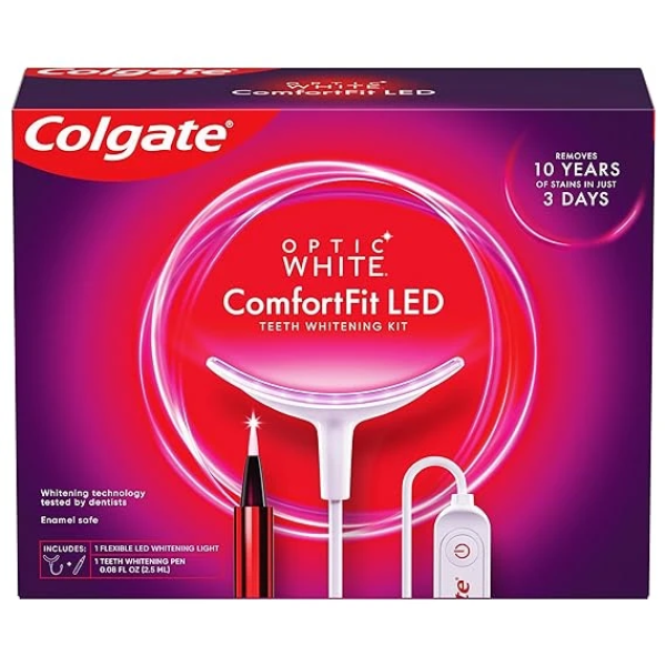 Colgate Optic White ComfortFit Teeth Whitening Kit with LED Light and Whitening Pen 1