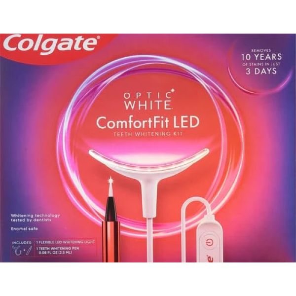 Colgate Optic White ComfortFit Teeth Whitening Kit with LED Light and Whitening Pen 2