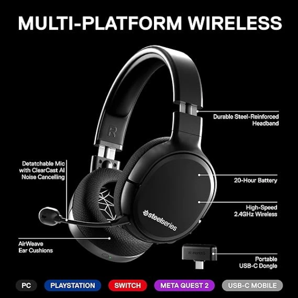 SteelSeries Arctis 1 Wireless Gaming Headset 無線電競耳機麥克風 3