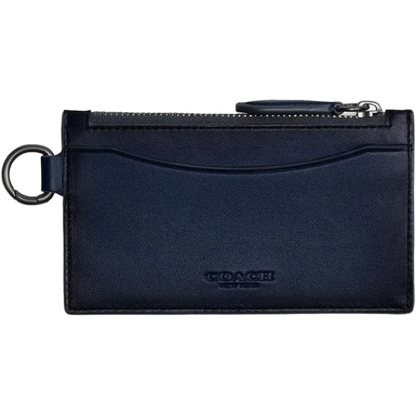 Coach Mens Zip Card Case in Burnished Leather 1