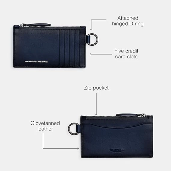 Coach Mens Zip Card Case in Burnished Leather 3