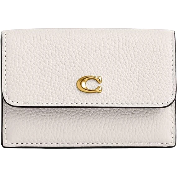 Coach Polished Pebble Leather Essential Mini Trifold Wallet 1