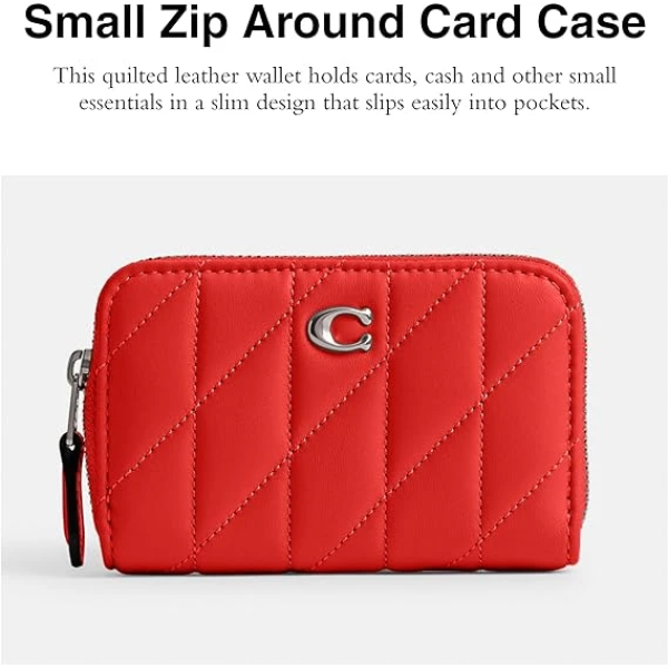 Coach Quilted Pillow Leather Essential Small Zip Around Card Case 2