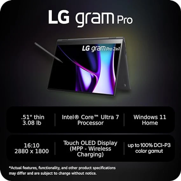 LG gram Pro 16-inch OLED 2in1 Thin and Lightweight Laptop 3