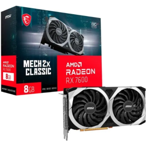 MSI AMD Radeon RX 7600 Mech 2X CLASSIC 8G OC 8GB GDDR6 PCI Express 4.0 Graphics Card 顯示卡
