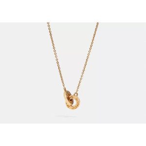 Coach outlet Interlocking Open Circle Pendant Necklace 項鍊