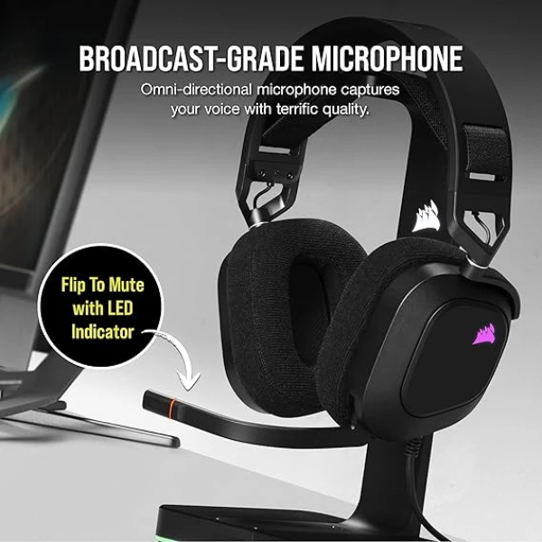 Corsair HS80 RGB USB Premium Gaming Headset with Dolby Audio 7.1 Surround Sound 海盜船 電競耳機麥克風 3