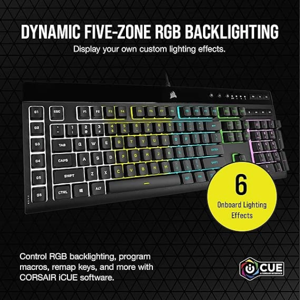Corsair K55 PRO LITE RGB Wired Membrane Gaming Keyboard 3