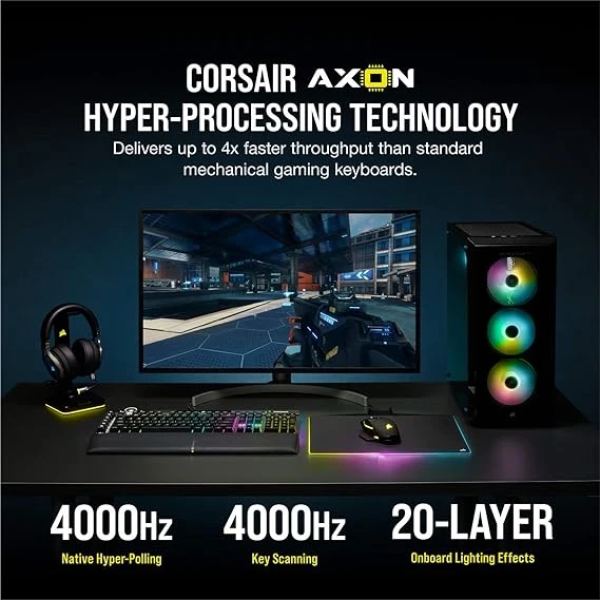Corsair K100 RGB Optical-Mechanical Wired Gaming Keyboard 3