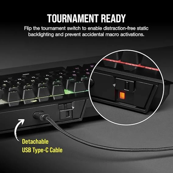 Corsair K70 RGB TKL CHAMPION SERIES Tenkeyless Optical-Mechanical Gaming Keyboard 3