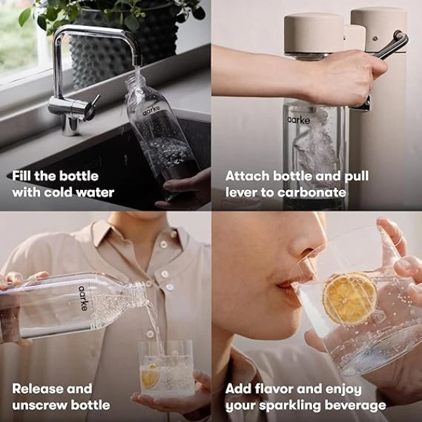 aarke - Carbonator III Premium Carbonator - Sparkling & Seltzer Water Soda Maker with Soda Maker with PET Bottle (Sand, Carbonator Only) 氣泡水機 3