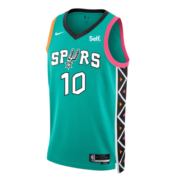 San Antonio Spurs Men's Nike 2022 City Edition Jeremy Sochan Swingman Jersey 球衣 2