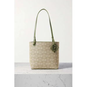 LOEWE Anagram leather-trimmed canvas-jacquard tote 托特包