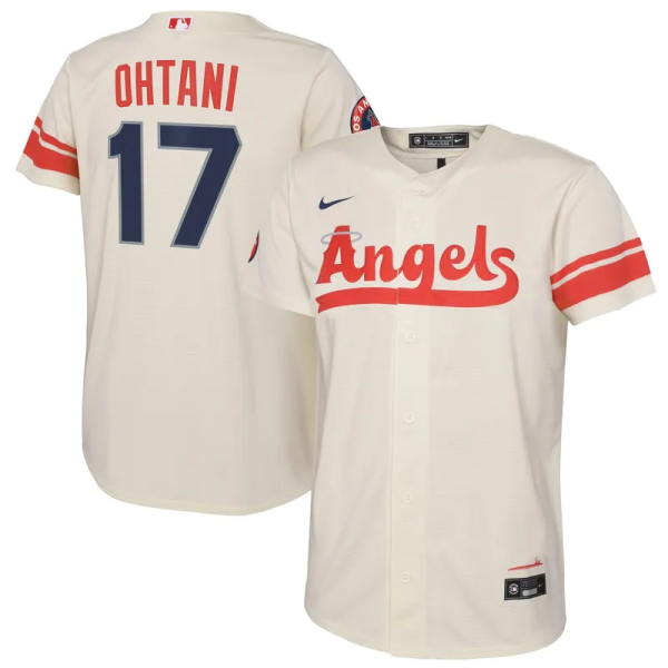 Youth Los Angeles Angels Shohei Ohtani Nike Cream 2022 City Connect Replica Player Jersey 大谷翔平球衣 1