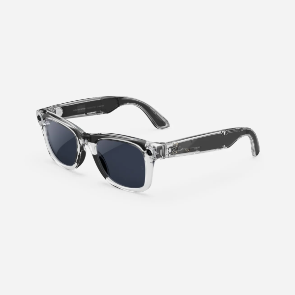 Ray-Ban Meta Wayfarer, Shiny Transparent/Clear to Sapphire Transitions, Standard, High bridge fit 1