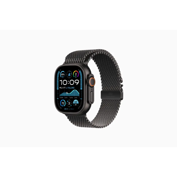 Apple Watch Ultra 2 GPS + Cellular 49mm Black Titanium Case with Black Titanium Milanese Loop - Medium 1
