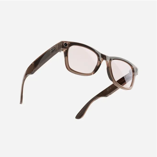 Ray-Ban Meta Wayfarer, Shiny Warm Stone Transparent/Watermelon Red, Standard, High bridge fit 2