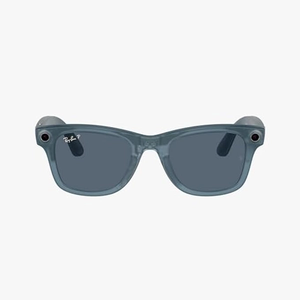 Ray-Ban Meta Wayfarer, Matte Jeans Transparent / Polarized Dusty Blue, Regular 2