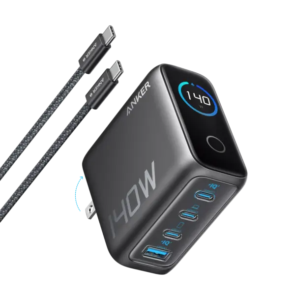 Anker Charger (140W, 4-Port, PD 3.1) with USB-C Cable 1