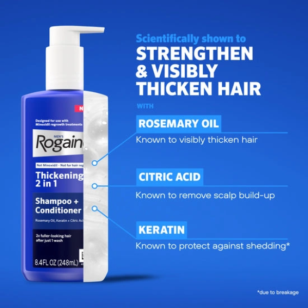 Men's ROGAINE Hair Thickening 2 in 1 Shampoo + Conditioner 落建2合1洗髮精+護髮素 2