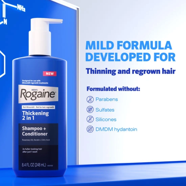 Men's ROGAINE Hair Thickening 2 in 1 Shampoo + Conditioner 落建2合1洗髮精+護髮素 3