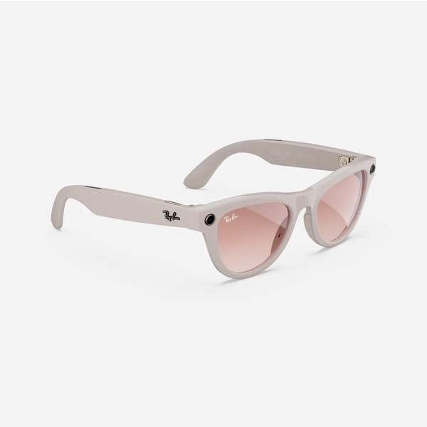 Ray-Ban Meta Skyler, Shiny Chalky Gray/Gradient Cinnamon Pink, Standard, High bridge fit 2