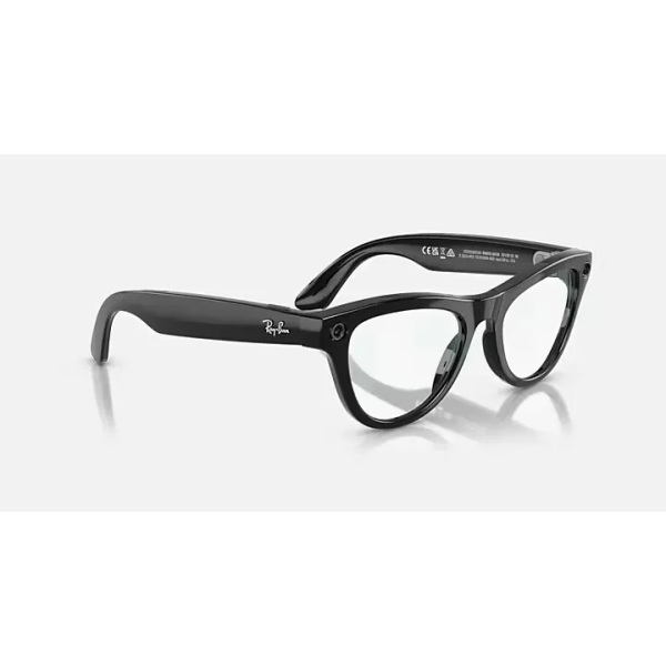RAY-BAN META SKYLER, Shiny Black, Clear, 52-20, High Bridge Fit 3