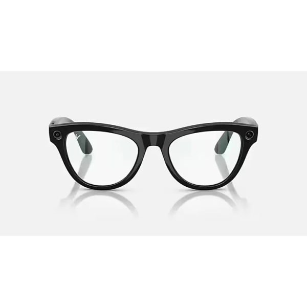 RAY-BAN META SKYLER, Shiny Black, Clear, 52-20, High Bridge Fit 2