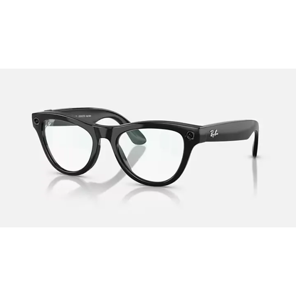 RAY-BAN META SKYLER, Shiny Black, Clear, 52-20, High Bridge Fit 1