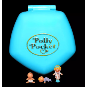 Vintage 1992 Polly Pocket Nursery COMPLETE Bluebird Toys Rare Blue