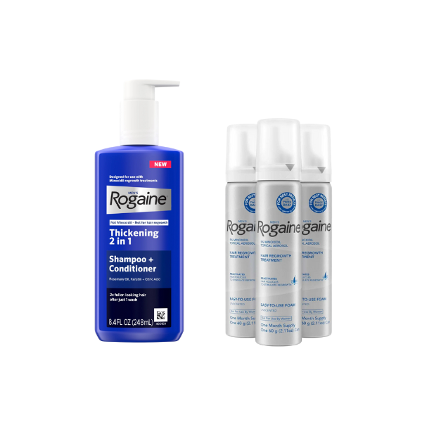 Rogaine 落健生髮慕斯 + Rogaine 男士濃密蓬髮 2 合 1 洗髮潤髮露 1